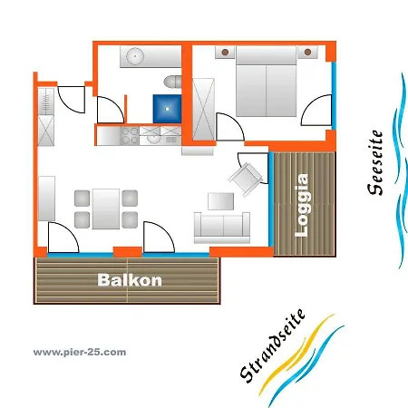 Apartamento Apartmenthaus Hafenspitze Ap 25, Pier 25, Blickrichtung Offene Seestrand Eckernförde